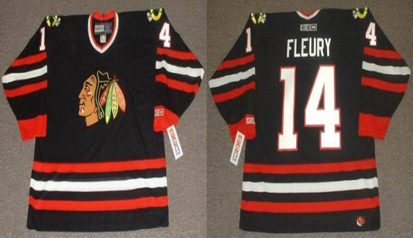 2019 Men Chicago Blackhawks #14 Fleury black CCM NHL jerseys